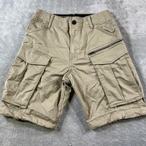 G Star Raw Cargo Shorts‎ Mens 28 Beige Relaxed Fit Zip Pockets Grunge Punk